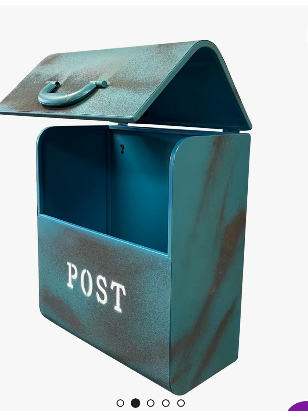 Teal Aluminum Wall-Mounted Mailbox - Teal - Picture 3 of 5